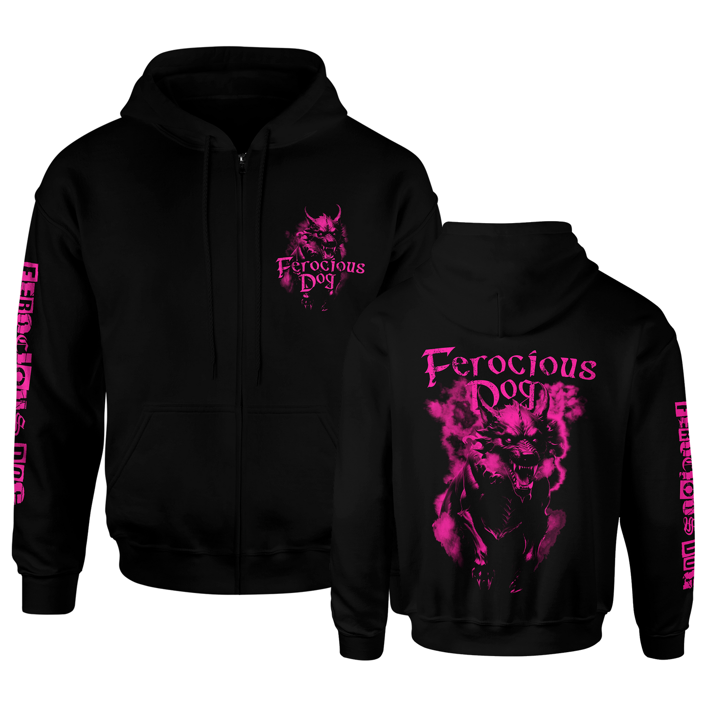 Running Dog 'Cerise' Zipped Hoodie