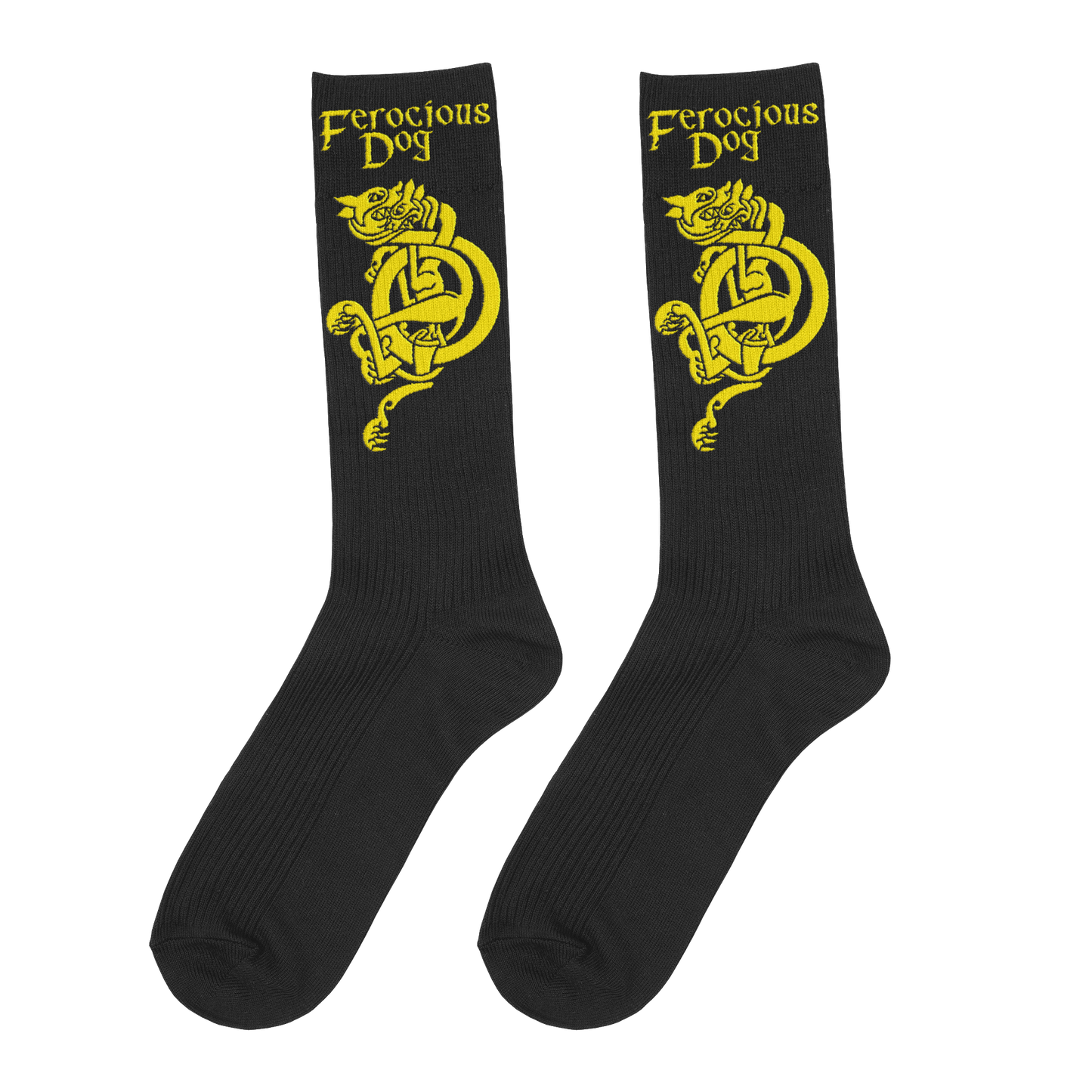 Stencil Yellow Jacquard Knit Socks