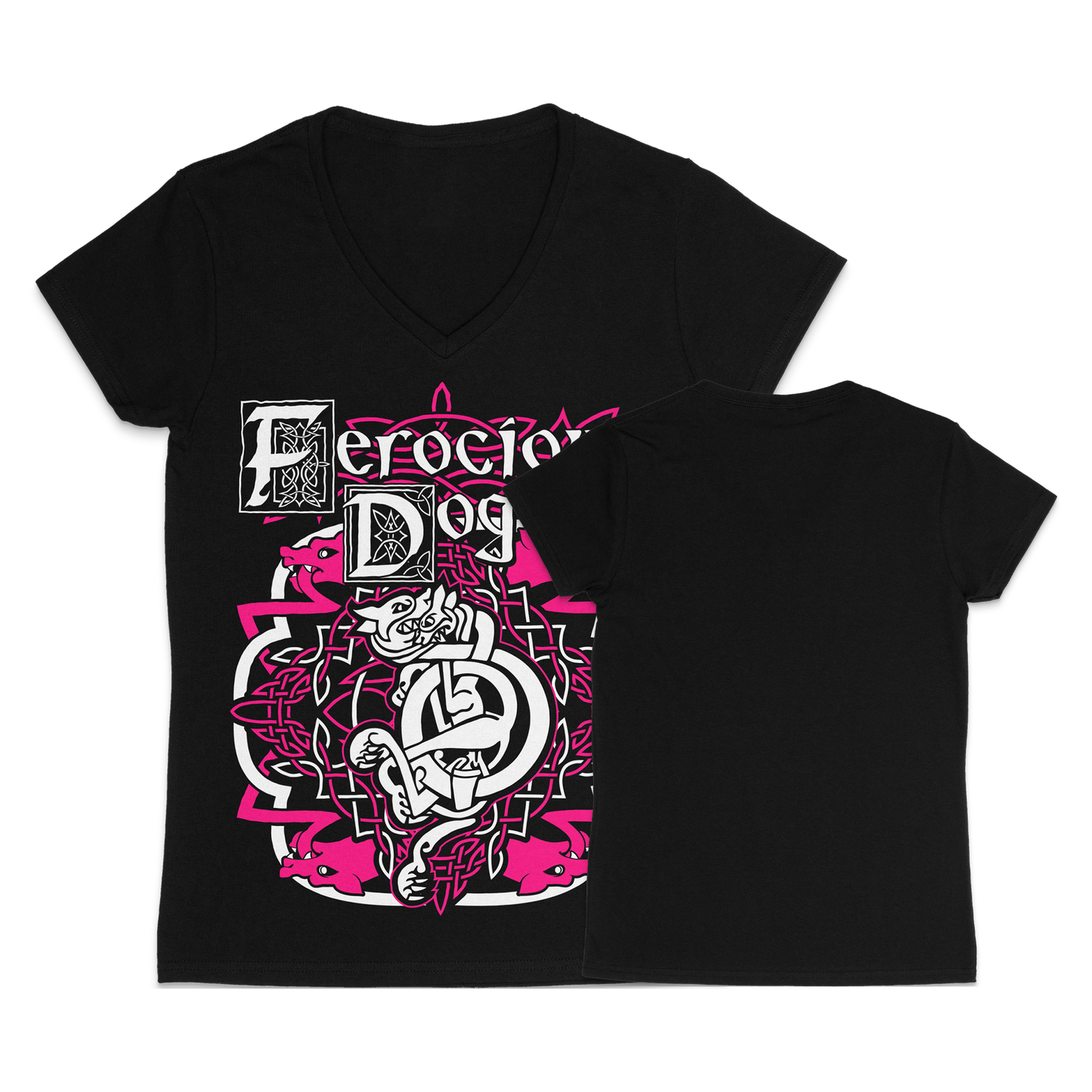 Celtic Throwback Pink/White- Ladies V-Neck