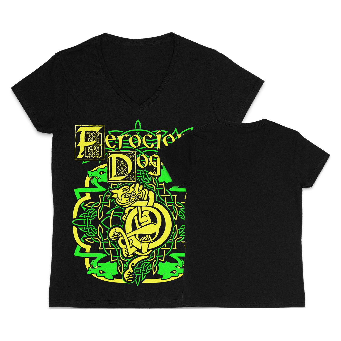 Celtic Throwback Yellow/Green - Ladies V-Neck