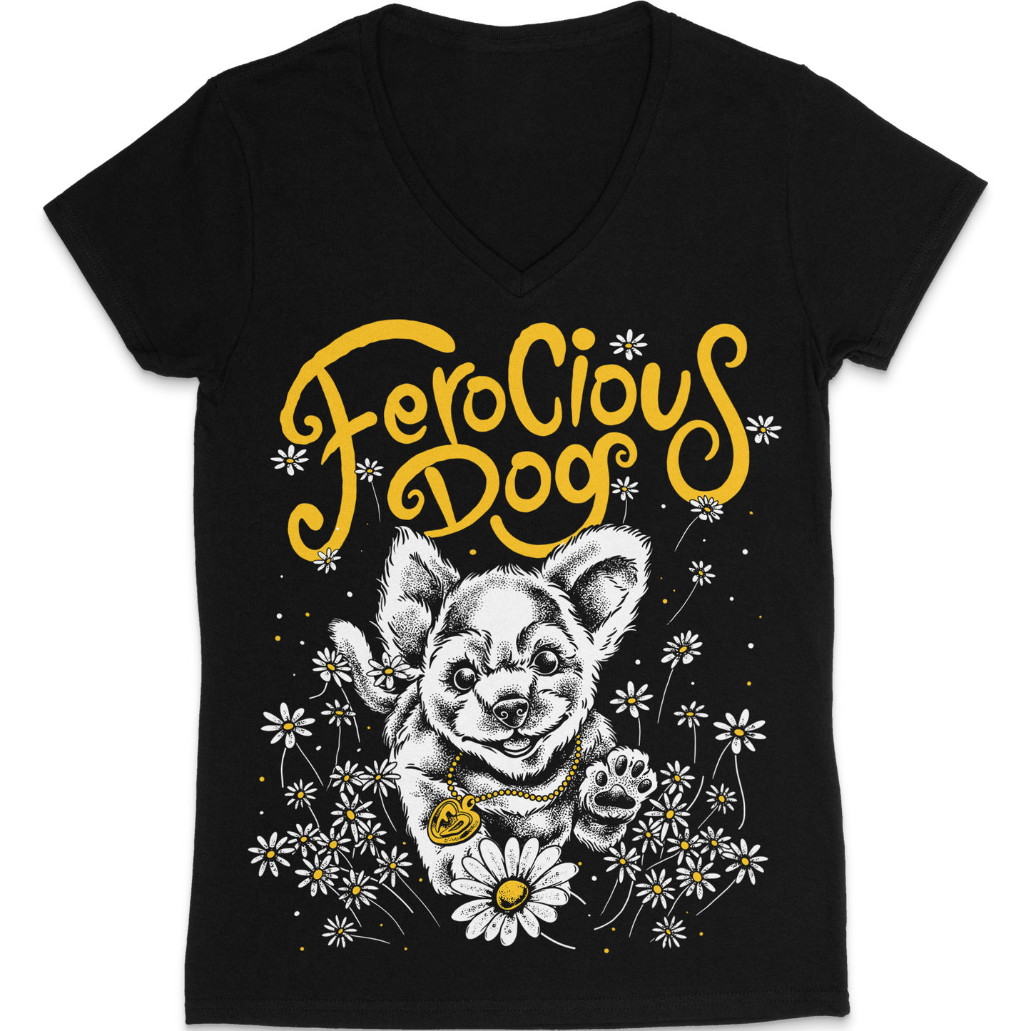 Running Pup Ladies V-Neck