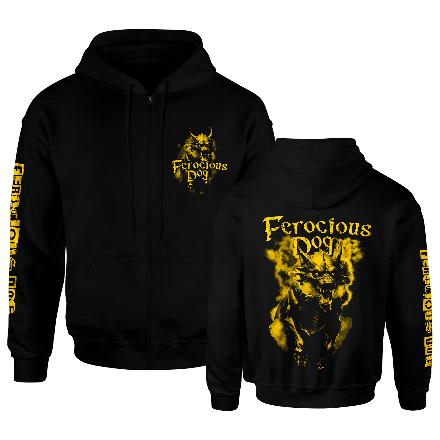 Running Dog 'Yellow' Zipped Hoodie
