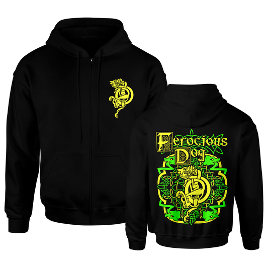 Celtic Throwback Yellow/Green - Unisex Zip Up Hoodie