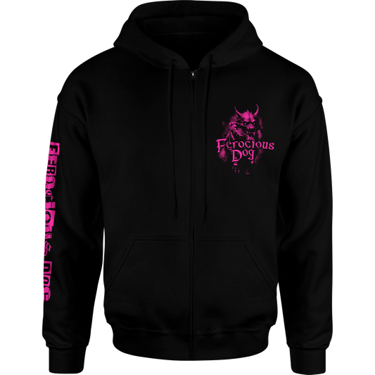 Running Dog 'Cerise' Zipped Hoodie