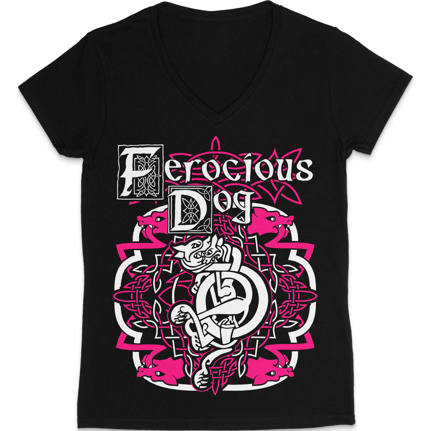 Celtic Throwback Pink/White- Ladies V-Neck