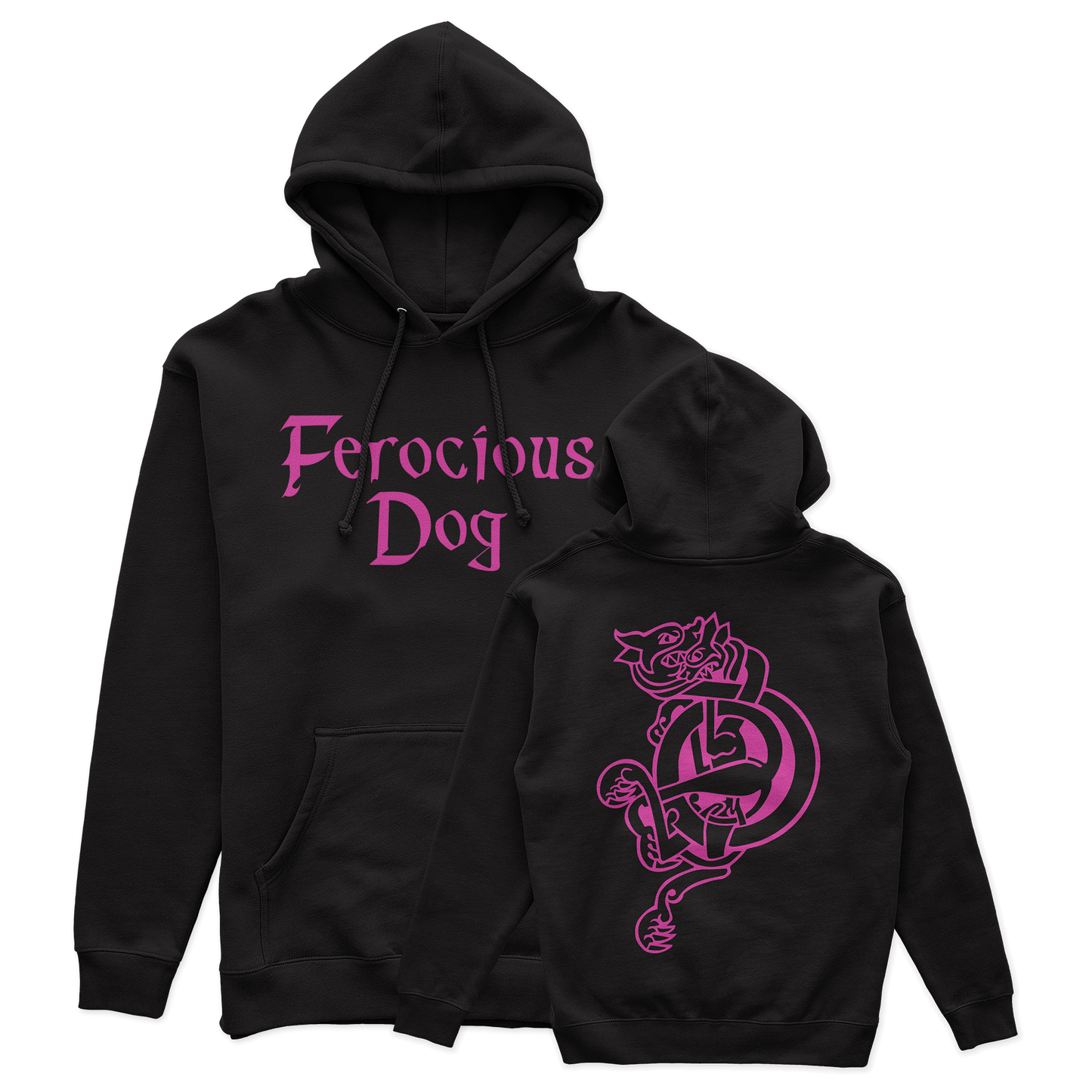 Ferocious Dog Pull Over Hoodie - Cerise